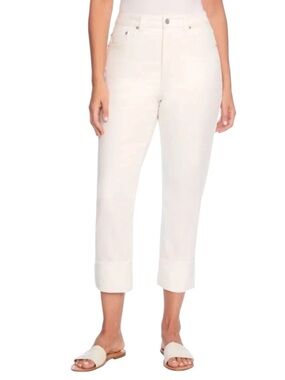 EUC Frye White Straight Leg Jeans Size 14/32 High Rise Stretch Denim